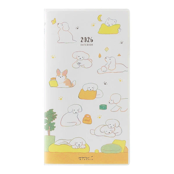 Midori Pocket Diary 2026 - Dog - Slim (Pre-order Starts 7/29, Ships Late September)