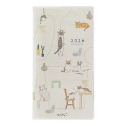 Midori Pocket Diary 2026 - Cat - Slim (Pre-order Starts 7/29, Ships Late September)