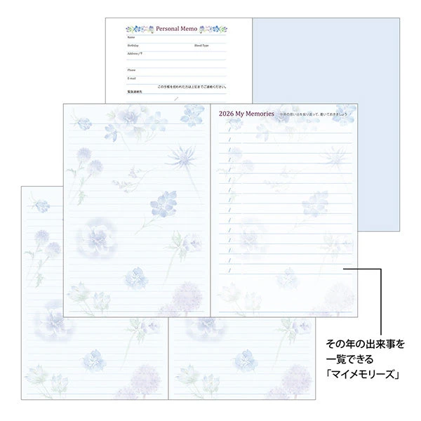 Midori Pocket Diary 2026 - Country Time Flowers - B6 (Pre-order Starts 7/29, Ships Late September) 7 Midori Pocket Diary 2026 - Country Time Flowers - B6 (Pre-order Starts 7/29, Ships Late September) - Image 7