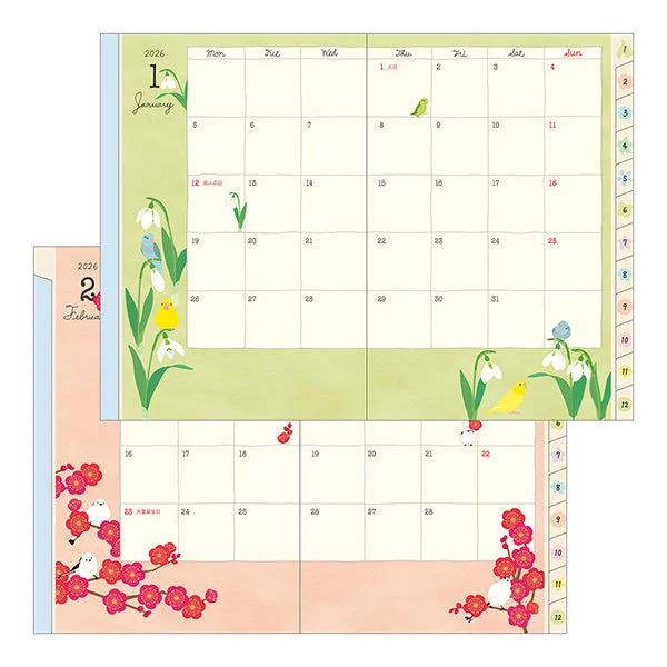 Midori Pocket Diary 2026 - Bird - B6 (Pre-order Starts 7/29, Ships Late September) 4 Midori Pocket Diary 2026 - Bird - B6 (Pre-order Starts 7/29, Ships Late September) - Image 4