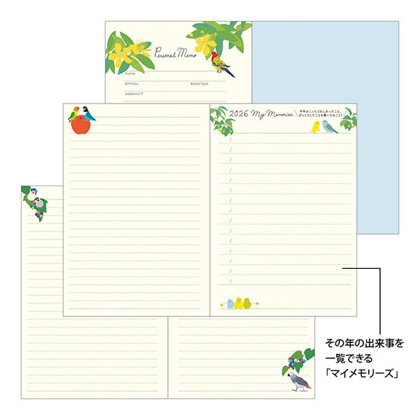Midori Pocket Diary 2026 - Bird - B6 (Pre-order Starts 7/29, Ships Late September) 7 Midori Pocket Diary 2026 - Bird - B6 (Pre-order Starts 7/29, Ships Late September) - Image 7