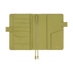 Hobonichi Techo Cousin Book & Cover 2026 - Leather: Sage Green - A5 -Daily Stationery Hub cc26 sgreen 04
