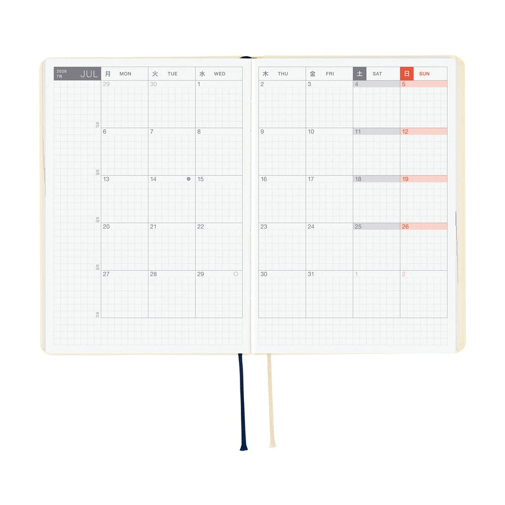 Hobonichi Techo HON 2026 - A6 - Slash Ivory - English 4 Hobonichi Techo HON 2026 - A6 - Slash Ivory - English - Image 4