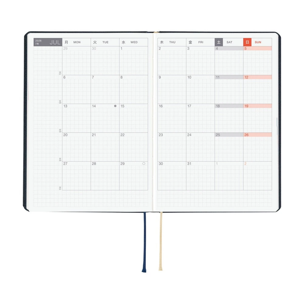 Hobonichi Techo HON 2026 - A6 - Slash Navy - English 4 Hobonichi Techo HON 2026 - A6 - Slash Navy - English - Image 4