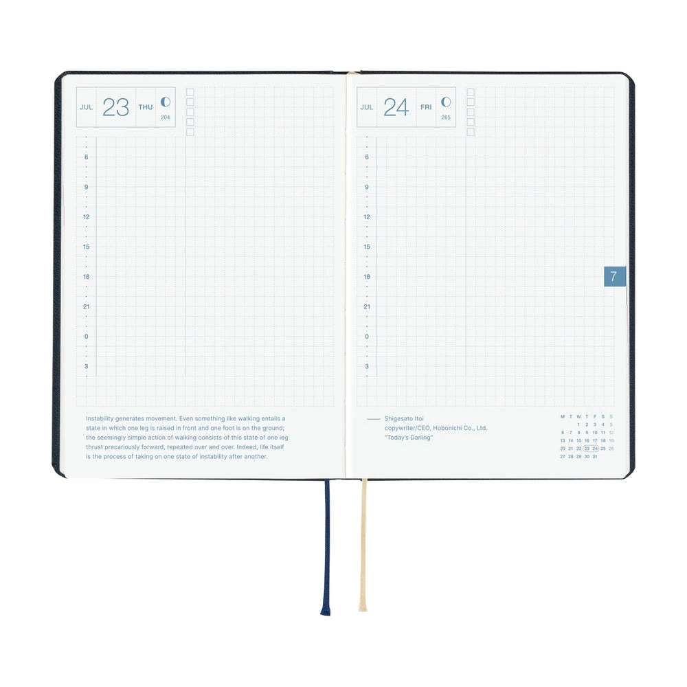 Hobonichi Techo HON 2026 - A6 - Slash Navy - English 5 Hobonichi Techo HON 2026 - A6 - Slash Navy - English - Image 5