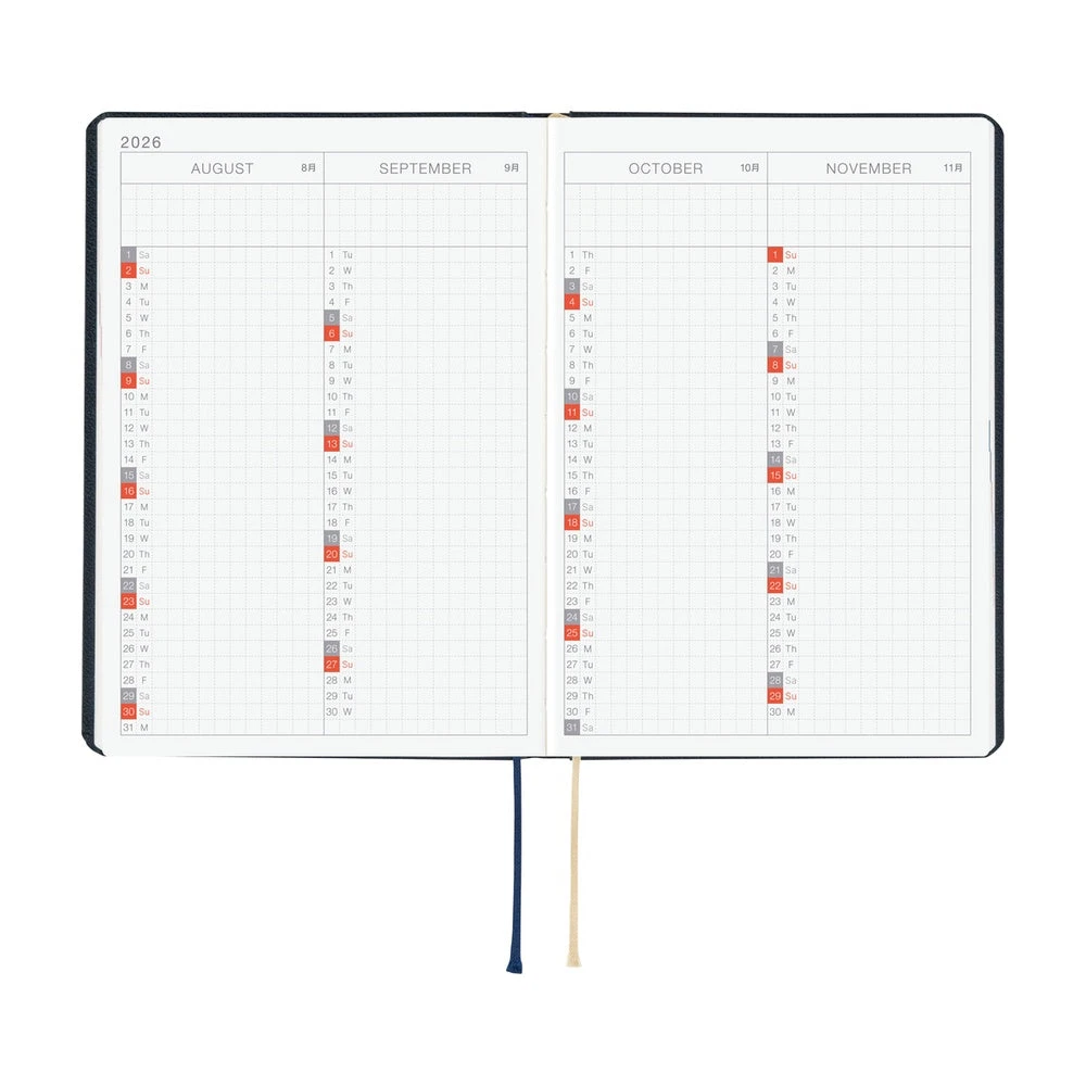 Hobonichi Techo HON 2026 - A6 - Slash Navy - English 6 Hobonichi Techo HON 2026 - A6 - Slash Navy - English - Image 6