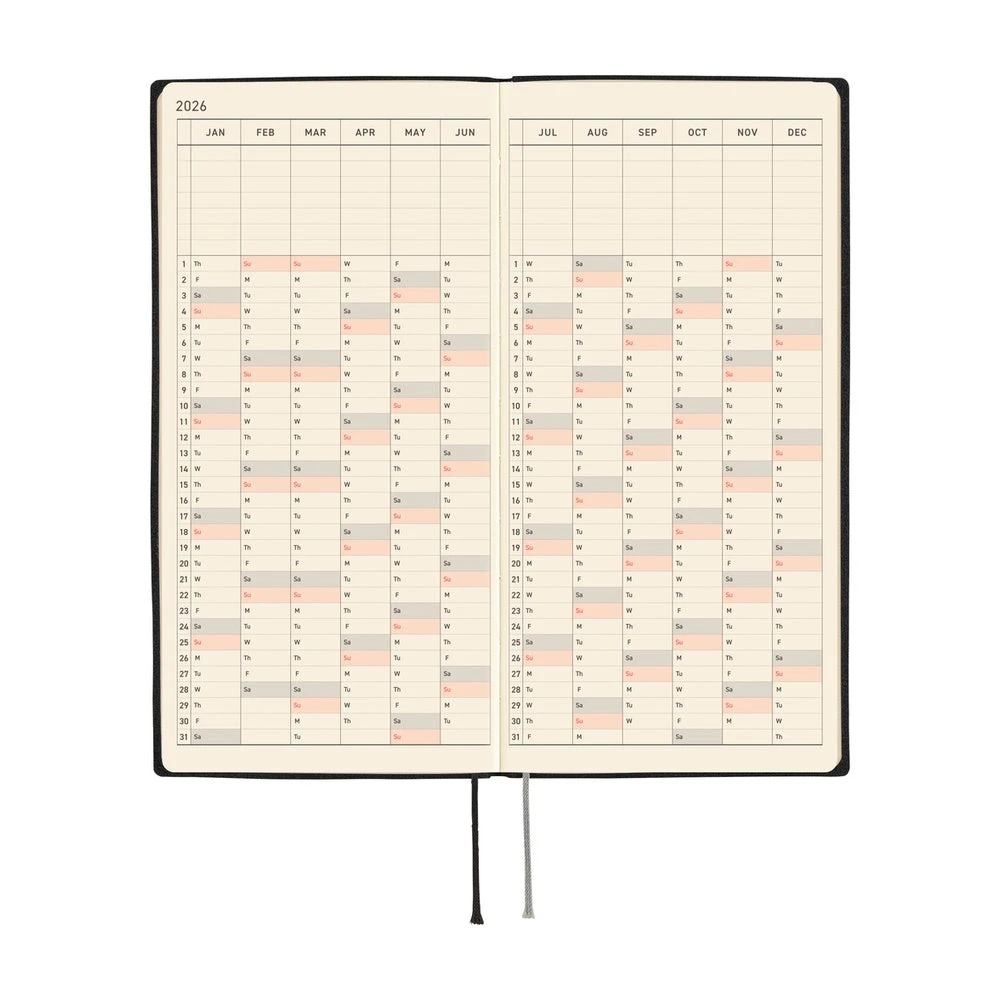 Hobonichi Techo Weeks 2026 - White Line: Black 6 Hobonichi Techo Weeks 2026 - White Line: Black - Image 6